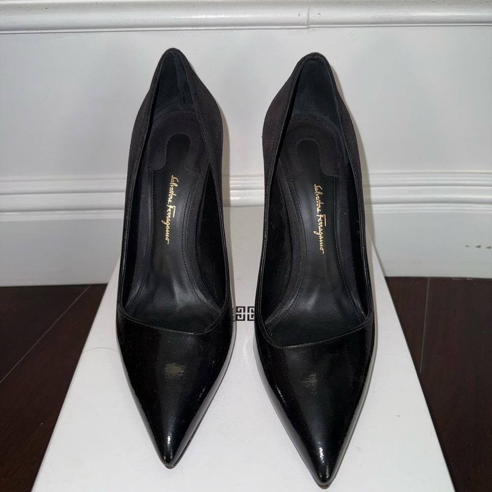Salvatore Ferragamo Black Pointed Heels